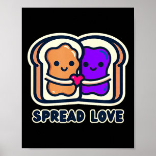 Affiche Tartiner D'amour Beurre De Cacahuète Et Gelée Sain