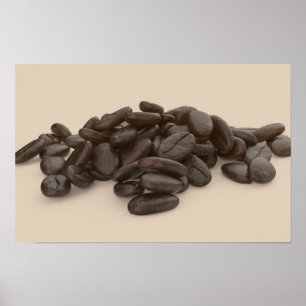 Affiche Tas de grains de café torréfiés