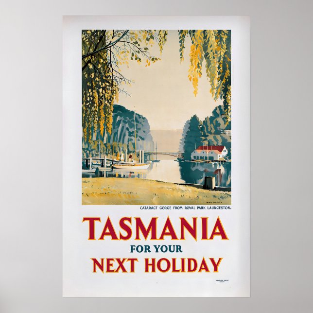 Affiche Tasmania pour vos prochaines vacances par Max Angu (Devant)