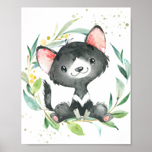Affiche Tasmanien diable Eucalyptus verdure Enfants Mur Ar