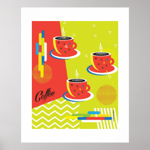 Affiche Tasse à café abstraite Art contemporain tendance