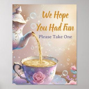 Affiche Tasse à thé et théière floraux - Théière élégante