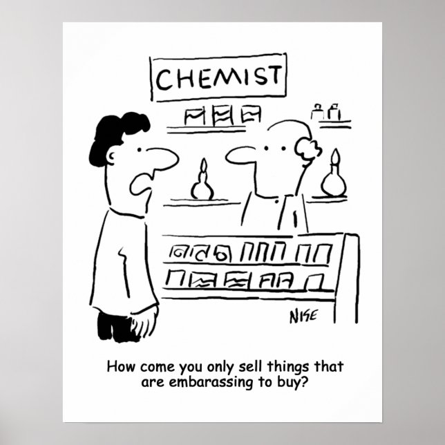 Affiche Tasse Chemist ne vend que des produits embarrassan (Devant)