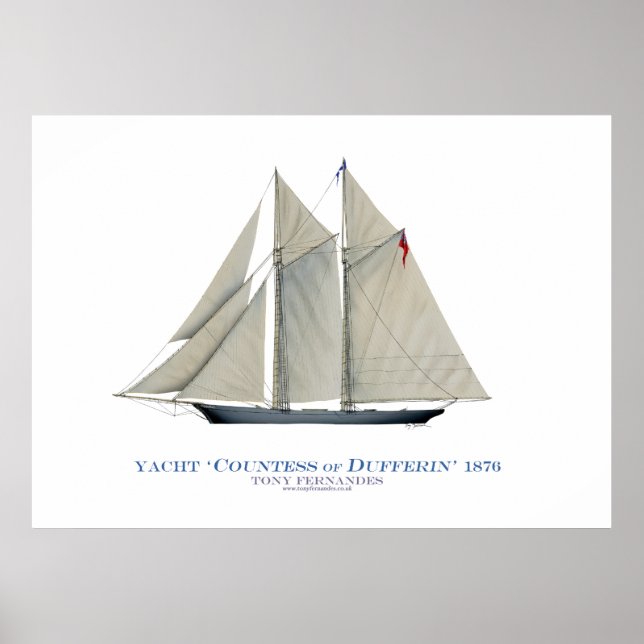 Affiche tasse d'amérique yacht 'comtesse dufferin' (Devant)