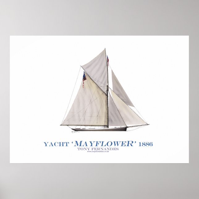 Affiche tasse d'amérique yacht 'mayflower', tony fernandes (Devant)