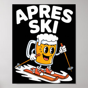 Affiche Tasse de bière après ski drôle de vacances d'hiver