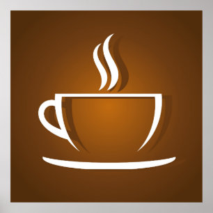 Affiche Tasse de café brun
