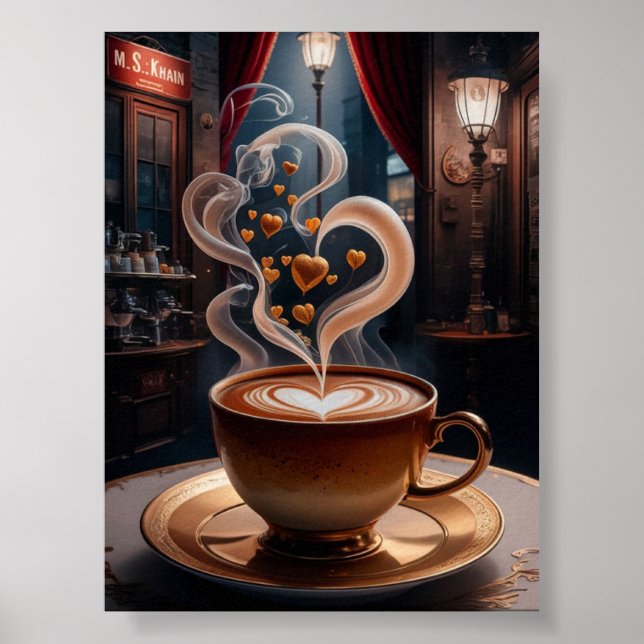 Affiche tasse de café numérique téléchargement art (Devant)