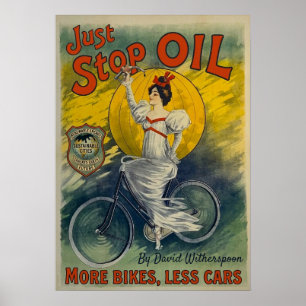 Affiche Tasse Just Stop Oil Plus de Vélos Moins de Voiture
