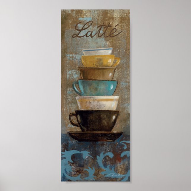 Affiche Tasses à café empilées (Devant)