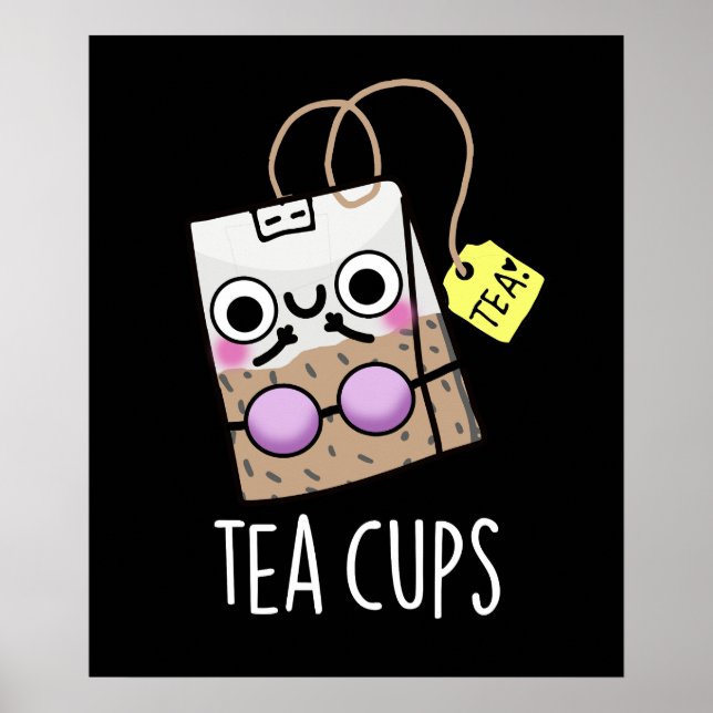 Affiche Tasses à thé Bra Funny Puns Dark BG (Devant)