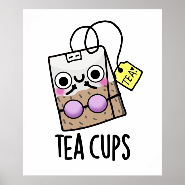 Affiche Tasses de thé Blagues drôles de soutien-gorge (Devant)