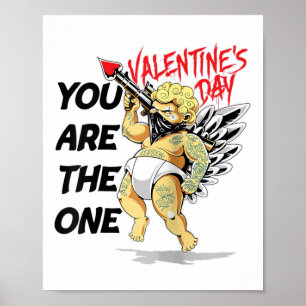 Affiche Tatouage Amour Cupide, Petite amie, Anniversaire M