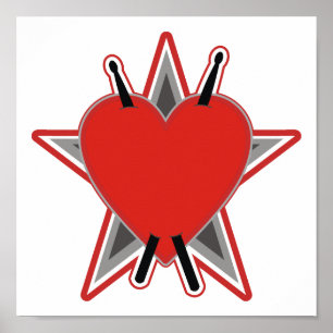 Affiche Tatouage de bâton de tambour