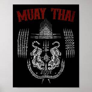 Affiche Tatouage de Sak Yant Muay Thai Kickboxing Culture