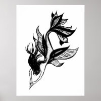 Tatouage de sirène style brosse dessin d'encre omb
