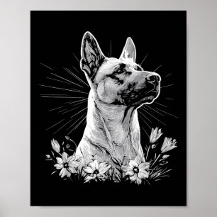 Affiche Tatouage de style rétro Amoureux des chiens belge