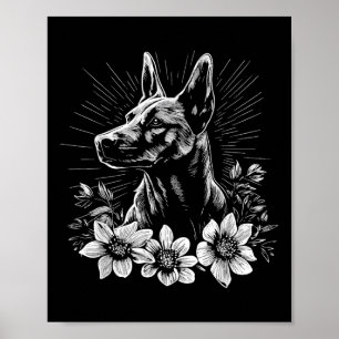 Affiche Tatouage de style rétro Amoureux des chiens belge