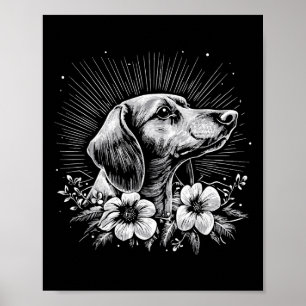 Affiche Tatouage de style rétro Amoureux des chiens Dachsh