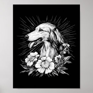 Affiche Tatouage de style rétro Amoureux des chiens de Bor
