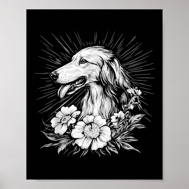 Affiche Tatouage de style rétro Amoureux des chiens de Bor (Devant)