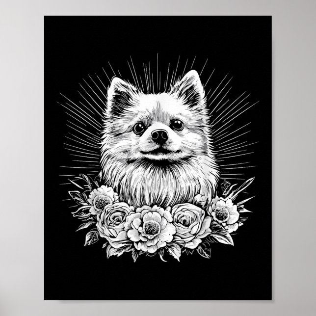 Affiche Tatouage de style rétro Amoureux des chiens de Pom (Devant)