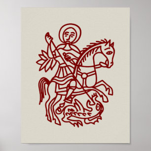 Affiche Tatouage d'héritage de croix de Jérusalem de drago