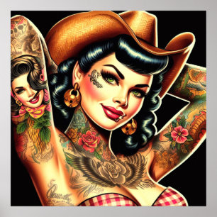 Affiche Tatouage fille de la campagne