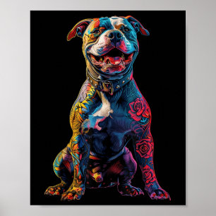Affiche Tatouage Pitbull Chien Tatouages Pitbull Chien Tat