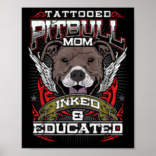 Affiche Tatouage Pitbull Maman Enceinte Et Éduqué Chien Ta