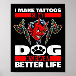 Affiche Tatouage tatouage de chien tatoué - Artiste de tat