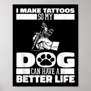Affiche Tatouage tatouage de chien tatoué - Artiste de tat