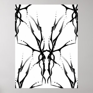 Affiche Tatouage tribal de crâne de cerf Miroir numérique