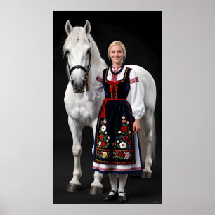 Affiche Tatra Folk Maiden et Cheval Blanc