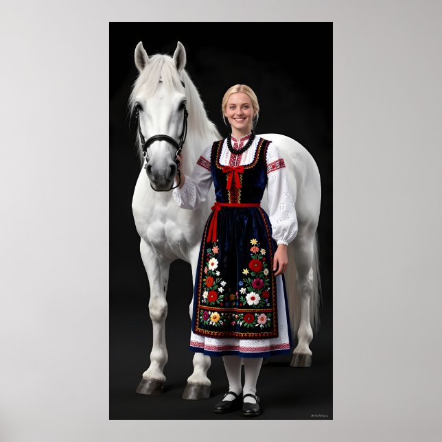 Affiche Tatra Folk Maiden et Cheval Blanc (Devant)