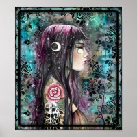 Tattoo de rose Fantastique d'art contemporain