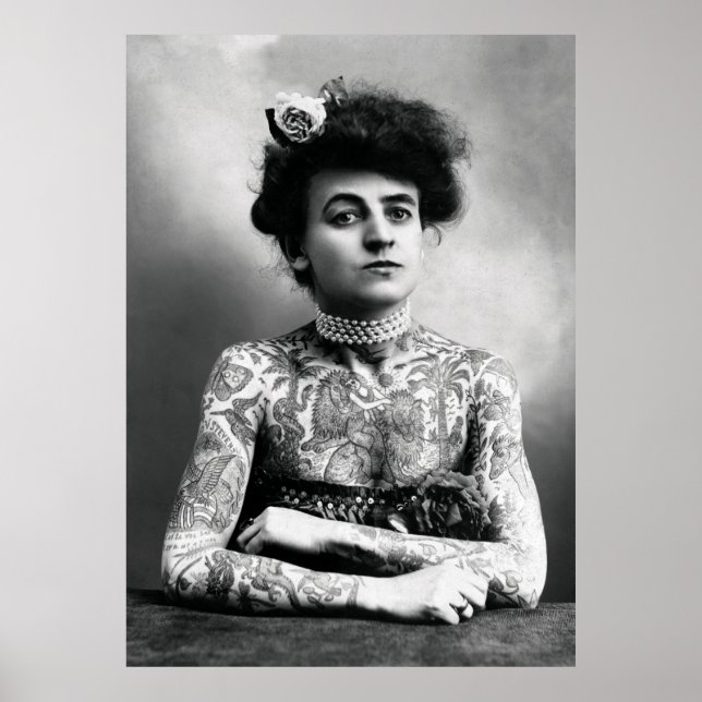 Affiche TATTOO LADY c. 1900 (Devant)