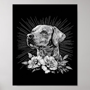 Affiche Tattoo Style Lover Labrador Retriever Chien rétro