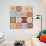 Affiche Tauige Beige Blush rose Bleu clair Art rétro<br><div class="desc">Beau beige taupe contemporain, crème d'ivoire blanc cassé, bleu turquoise, menthe et bleu clair aqua turquoise couleur vert turquoise demi cercles géométriques et motif en mosaïque carré. Elégant, élégant et éclectique design minimalisme pour le décorateur artistique, décorateur artistique, branché populaire, style d'art rétro vintage ou abstrait amateur de motifs géométriques...</div>