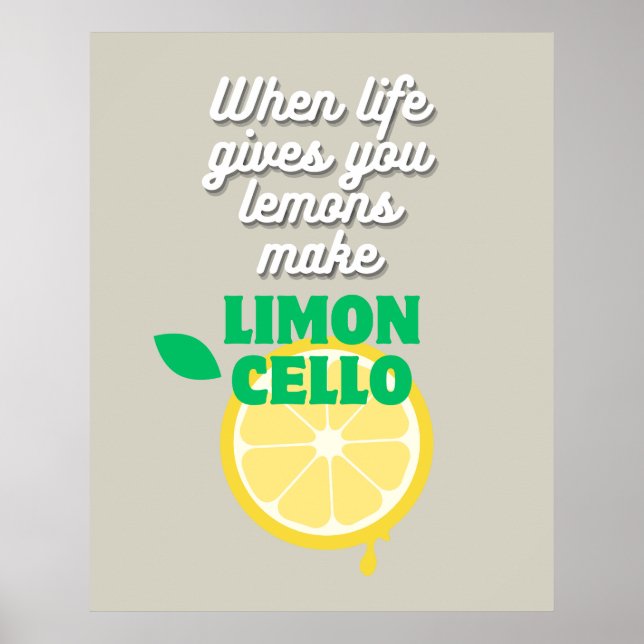 Affiche Taupe italienne tendance Lemon Limoncello Bar de c (Devant)