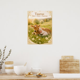 Affiche Taureau Art Zodiaque Collection d'Astrologie Env