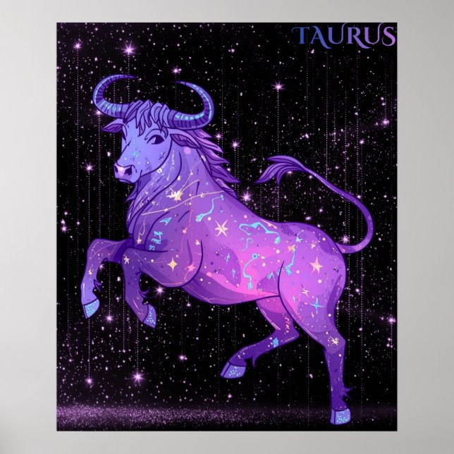 Affiche Taureau céleste – Art d'astrologie (Devant)