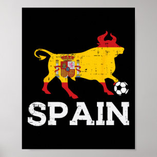 Affiche Taureau d'Espagne Football Espagnol Byll Hommes Fe