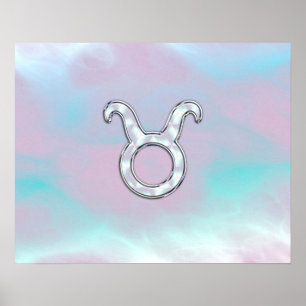 Affiche Taureau Mère de Perle Zodiaque Astrologie