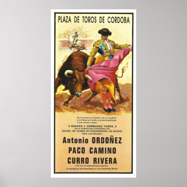 Affiche tauromachie, Plaza del Toros, Cordoue, Espagne (Devant)