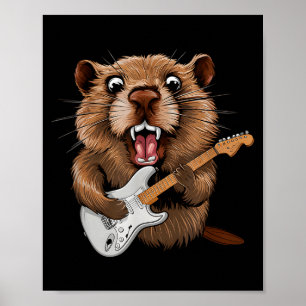 Affiche Tauron drôle jouant de la guitare musicien pour le