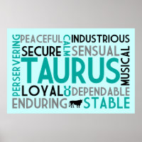 Taurus Astrologie Word Collage Imprimer