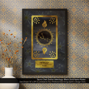 Affiche Taurus Dark Zodiac Astrologie : Black Gold Nom