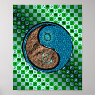 Affiche Taurus et serpent d'eau