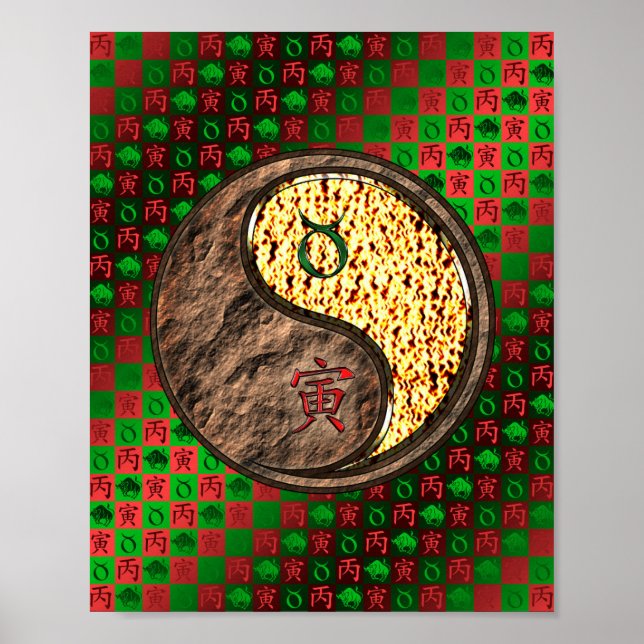 Affiche Taurus et tigre de feu (Devant)